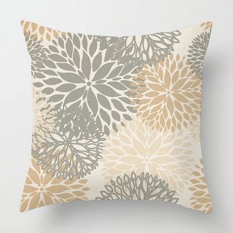 Housse De Coussin - Coton Mélangé Lin - 50x50 Cm - Décor Intérieur Et Extérieur - Pour Canapé Fauteuil Lit Voiture - 1 Pièce (1/5)