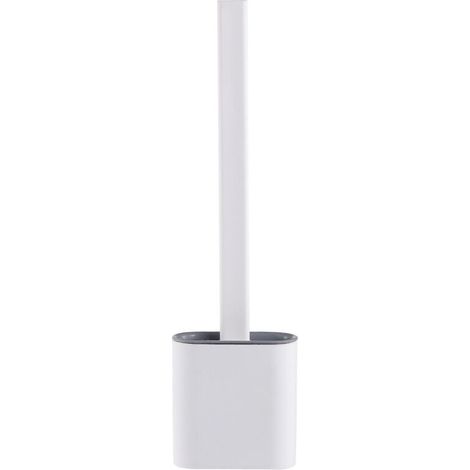 Brosse de Toilette Brosse WC, Brosse de Toilette en Silicone Balayette WC en Silicone Antibactérienne à Séchage Rapide, Brosse Toilettes à Manche Long