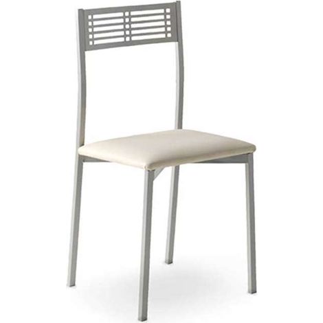 Pack de 4 sillas Laura en polipiel blanco, 41 x 47 x 86 cm (largo x ancho x alto) (1/2)