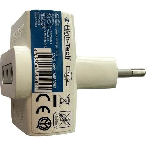 HIGH-TECH ADATTATORE TRIPLO BIANCO SPINA 10A 2P+T 3 MATERIALE ELETTRICO