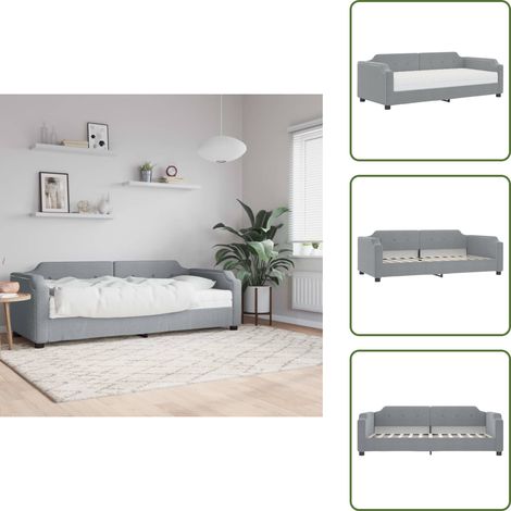 Sofá cama gris claro - vidaXL Sofá cama con colchón tela gris claro 80x200 cm - Sofá cama con espuma