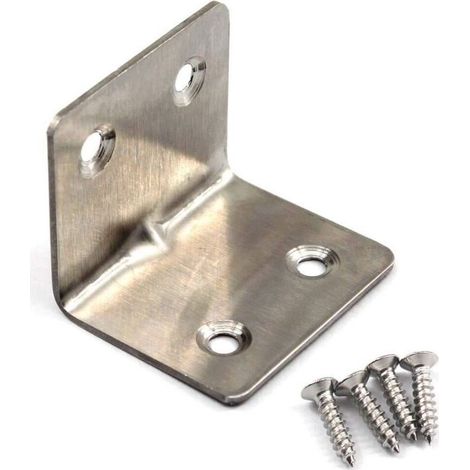 20pcs Stainless Steel L-Shaped Corner Brace for Wooden Shelf 38 x 30 x 30mm (1/4)