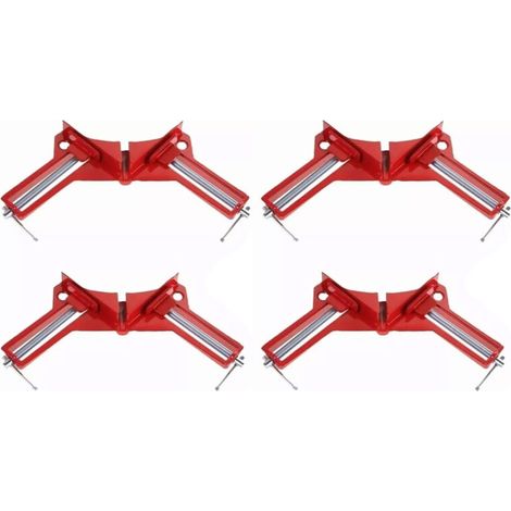 Zoternen Lot de 4 pinces d'angle à angle droit à 90 degrés en alliage d'aluminium pour bricolage, verre, aquarium, cadre photo, travail du bois (1/5)