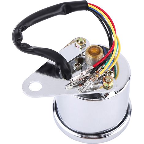 Universeller 12-V-Motorradtacho, LED-beleuchteter Kilometerzähler mit Anzeigen, Silber (1/5)