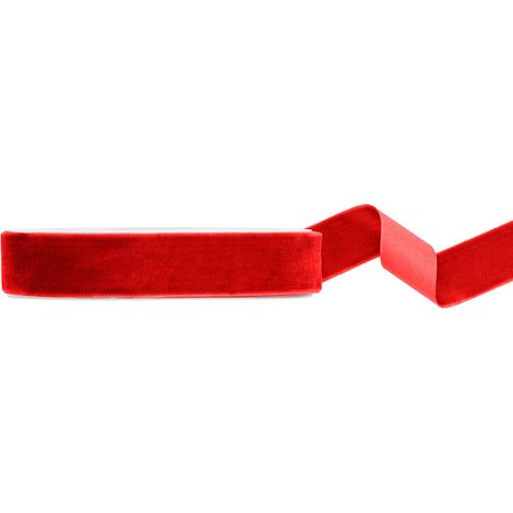 Cinta de terciopelo roja, 25 mm/10 m (1/3)