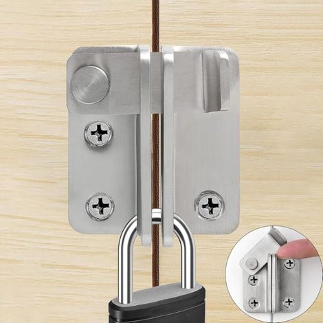 Loquet coulissant en acier inoxydable pour porte de garage, salle de bain, garage, fenêtre, ouverture à gauche, argenté, grand modèle (1/4)