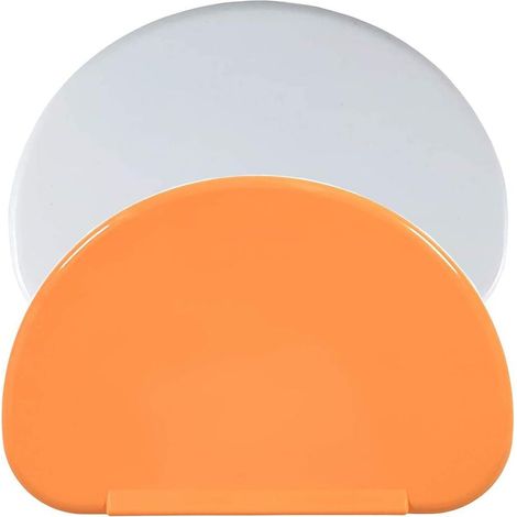 Teigspatel aus Kunststoff zum Schneiden von Teig, Brot und Backwaren, Pfannkuchen, Schokoladen- und Käsegebäck, 15,7 x 10,5 cm (orange, weiß) (1/5)