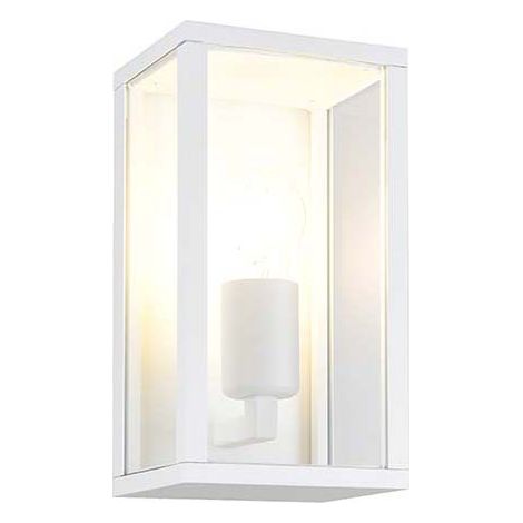 Wandleuchte Wandlampe Außenbereich Fassadenleuchte Aluminium weiß IP44 H 26 cm