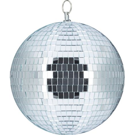 Relaxdays Discokugel, zum Aufhängen, für Decke, große Spiegelkugel, Party Deko, Mottoparty, Diskokugel Ø 20 cm, silber (1/5)