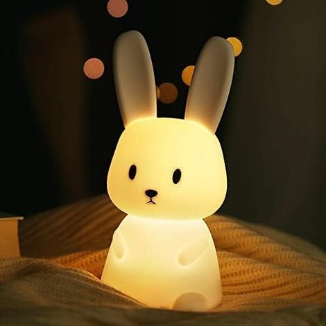 Silikon-Hasenlampe, wunderschönes Nachtlicht für Kleintiere, einfach zu bedienen, in 7 Farben erhältlich, ideal als Geburtstags- oder Weihnachtsgeschenk für Kinder. (1/5)
