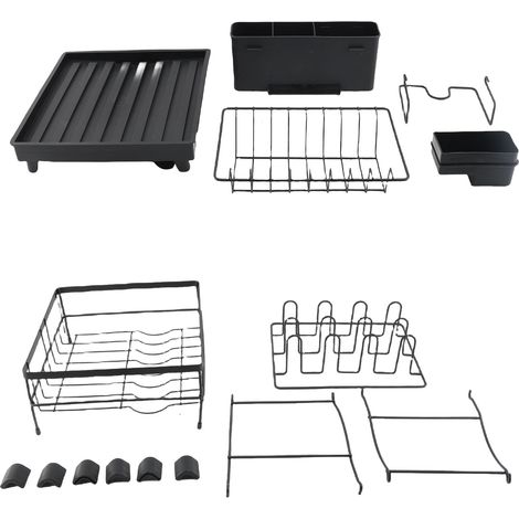 Égouttoir Vaisselle Extensible Comptoir Cuisine Gain de Place Grande Capacité – Drainer Organisateur A (1/4)