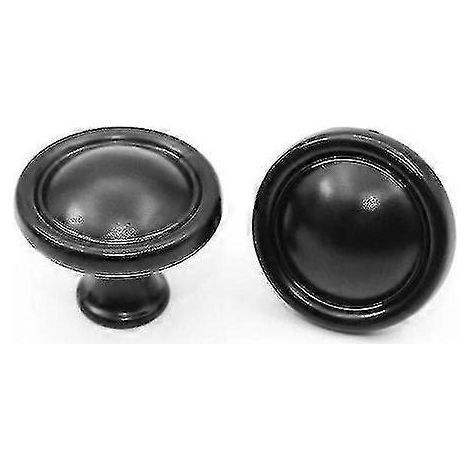 Poignées de porte noires en alliage d'aluminium pour armoires et tiroirs - Lot de 6 (1/3)