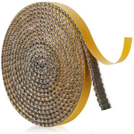 Joint d'Étanchéité en Fibre de Verre, 10mm x 2m x 2mm Autocollant Ruban d'Étanchéité pour Cheminée Joint Tressé pour Insert et Poêle pour Cheminées Porte de Poêle à Bois (Gris) (1/4)