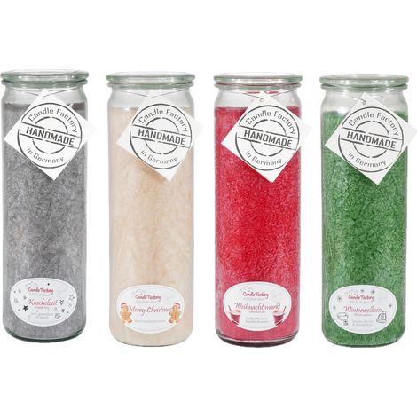 Candle Factory Kerzen-Set Winterzeit 4x Big Jumbo Duftkerze Dekokerze
