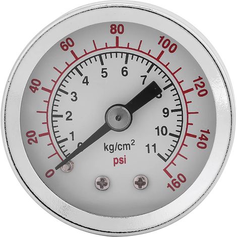 Pressure Gauge 40mm Dual Scale Pneumatic and Hydraulic Pressure Gauge All Purpose Pressure Gauge Gas Water Oil Pressure Tester Piezometer 1/8" NPT Brass Connector (1/5)