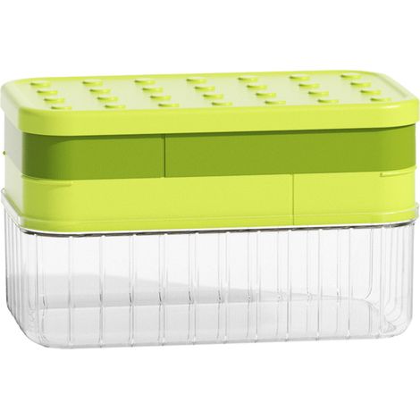 Bac à glaçons 2 en 1 en silicone avec moule à bâtonnets et boîte de rangement vert (1/5)