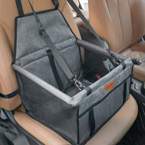 Sac de Transport Chien et Chat avec Rehausseur, Ceinture de Siège de Voiture de Sac de Voiture d'animal Familier Respirant pour l'animal Chat de Chien. (1/5)
