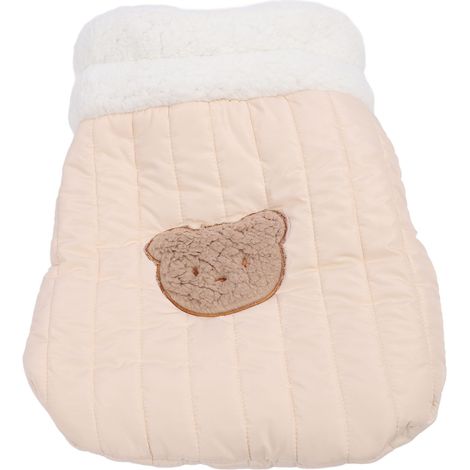 Sac de couchage d'hiver pour chat en coton PP, lit douillet et chaud en forme de grotte semi-fermée pour chats d'intérieur et chatons (taille M). (1/5)