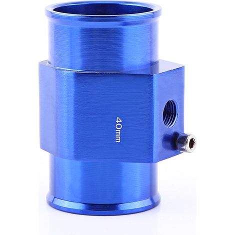 Joint de température de l'eau universel en aluminium voiture joint de température de l'eau tuyau tuyau capteur jauge adaptateur bleu, 26 28 30 32 34 38 40mm en option(40mm)
