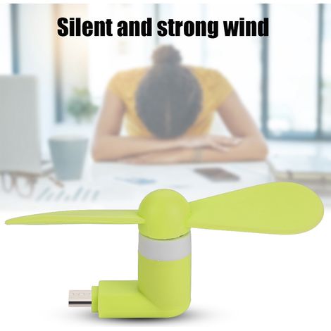 Mini ventilateur portable micro USB ultra silencieux pour smartphones Android OTG (vert) (1/5)