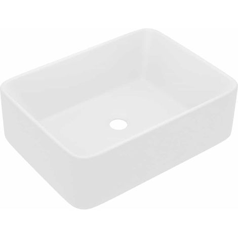 Lavabo vasque à poser Luxueux, de luxe Bac à laver, Blanc mat 41x30x12 cm Céramique OIB5617E (1/5)