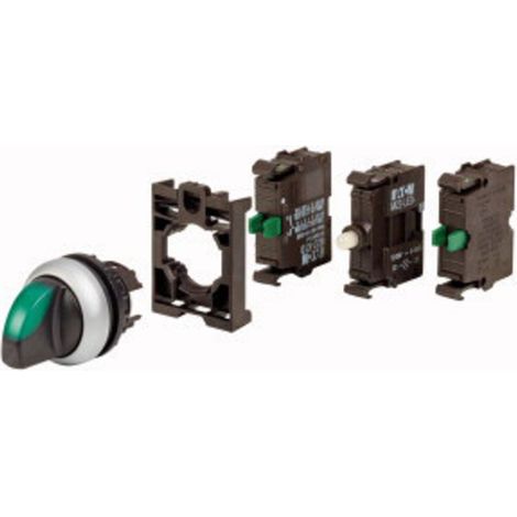 Eaton 110925 M22-WRLK3-G-2K10LED-BVP Wahlschalter Frontring Kunststoff Knebel Grün 1 St.