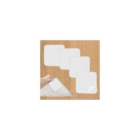 Autocollant Anti-Dérapant Tapis - 4 pièces, Autocollant Anti-Dérapant Tapis Blanc 10x10cm - Découpable (1/5)