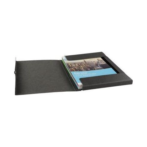 Dokumentenmappe 24,5 x 31,8 cm (B x H) DIN A4 180 Bl. (80 g/m²) 20mm Hartpappe recycelt schwarz (1/4)