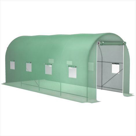 Serre de jardin tunnel 10 m² acier galvanisé bâche anti-UV Métal (1/5)
