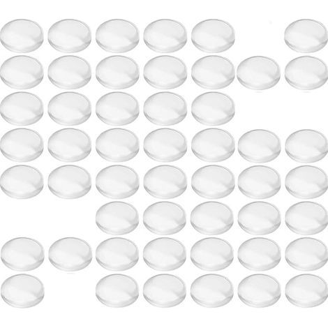 – Lot de 100 patins de protection en caoutchouc transparent – Anti-bruit et anti-rayures – Pour portes de placard, cuisine, salle de bain – 8 x 4 mm (1/3)