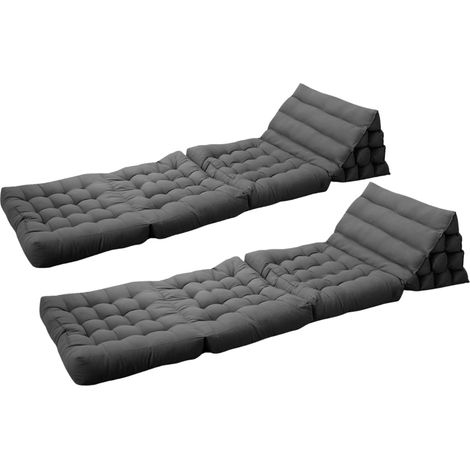 SACASA - Pack de 2 colchonetas modulares PYRAMIDE, gris oscuro