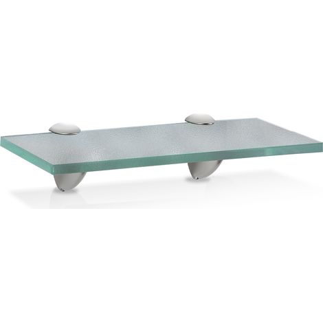 Jiubiaz Glasablage Milchglas Glänzend, aus rostfreiem Zinkdruckguss, Silber glänzend, Zinkdruckguss chrom, Glas satiniert 3010CM (1/5)