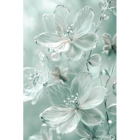 Tableau sur toile abstraction florale subtile 30x45 cm - Impression sur Toile Murale Décorative - Image imprimée en HD sur Toile - Toile sur Châssis en Bois FSC - Fabriqué en France (1/5)