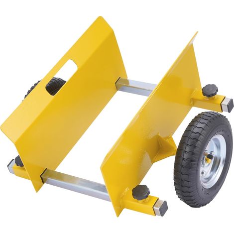 Roulette à plaques - Capacité de charge de 300 kg - Mâchoires de serrage de 0 à 230 mm - Chariot de serrage avec pneus pneumatiques de 8" - Pour marbre, panneaux de bois, portes, fenêtres (1/5)
