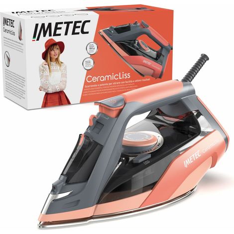 Imetec Ceramicliss, Fer à repasser De Vapeur, Léger, Pratique, Anti-calcaire, 180 g De Vapeur, Semelle en céramique glissante, 2400 W, Poignée ergonomique, Economie d'énergie De Technologie De (1/3)