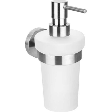 Sapho X-STEEL - Dispensador de jabón líquido, vidrio/acero inoxidable cepillado XS101 (1/2)