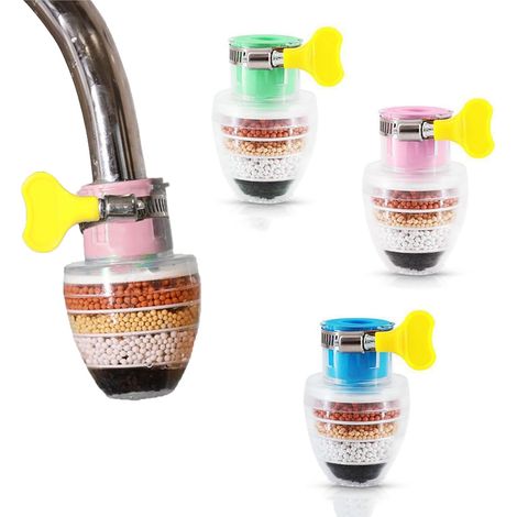 3er-Pack Premium-Aktivkohlefilter-Wasserhähne für Trinkwasser, Küchenwasserfilter, Anti-Kalk-Filter (6-lagige Filtration)