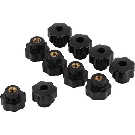 Lot de 10 poignées rondes universelles en plastique noir M625 pour machines-outils (1/5)
