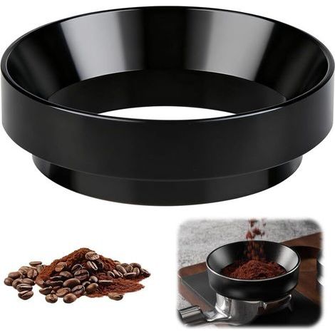 58-mm-Magnetdosierring, staubdicht, kompatibel mit 58-mm-Siebträgern, Espressotrichtern und Zubehör für Barista-Kaffeemaschinen, schwarz. (1/4)