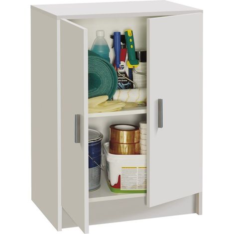 Mobile Multiuso - 2 Ante - 59X37X80H Cm - Bianco (1/4)