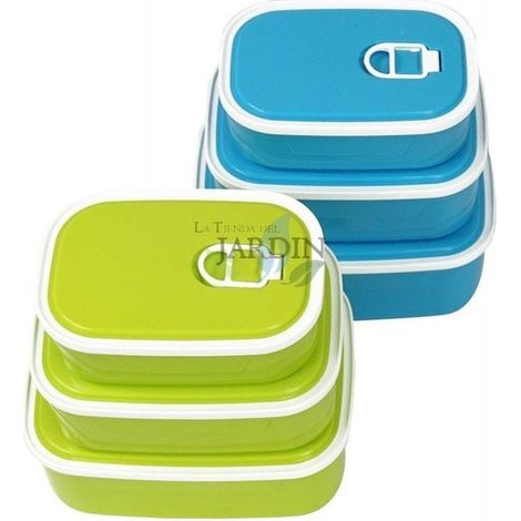 Set 3 fiambreras 420ml, 790ml y 1320ml, prácticas para llevar comidas (color aleatorio)