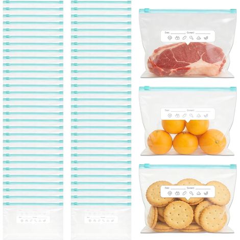 60 Reusable Freezer Bags, Reusable Freezer Bags (1/5)