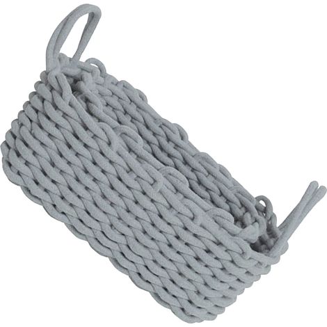 Panier de rangement en corde de coton tricoté à la main, style nordique, organisateur de bureau pour clés, en-cas, sous-vêtements, gris, 36 x 25 x 15 cm / 14,2 x 9,8 x 5,9 pouces