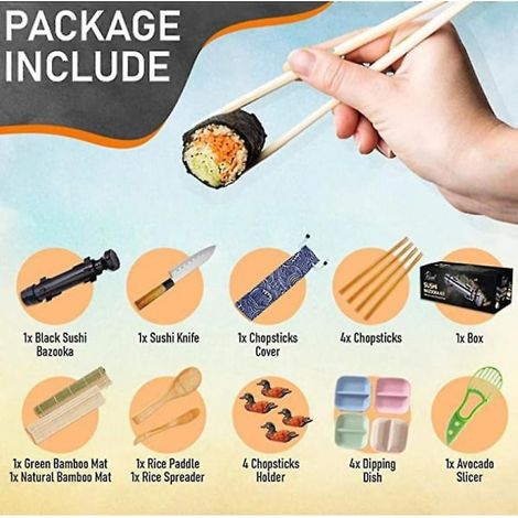 Kit à sushi DIY avec natte en bambou usage quotidien (1/3)
