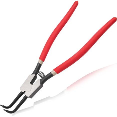 Pince à circlip externe de 33 cm à usage intensif avec mâchoire courbée de 0,30 cm de diamètre pour l'installation et le retrait de l'anneau de retenue (1/5)