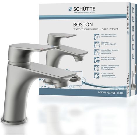 Robinet de Salle de Bain Graphite Mat, Mitigeur Lavabo Gris Moderne Avec Vidage pour Votre Salle de Bain (1/5)