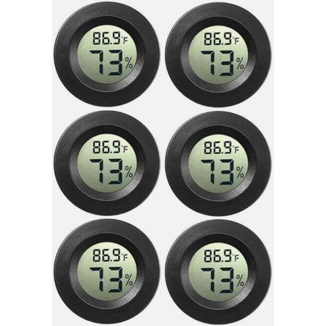 6-fach Mini-Digitalhygrometer, Thermometer, Lufttemperatur- und Feuchtigkeitsmesser. Schlankes und präzises Design für vielfältige Anwendungen. (1/4)