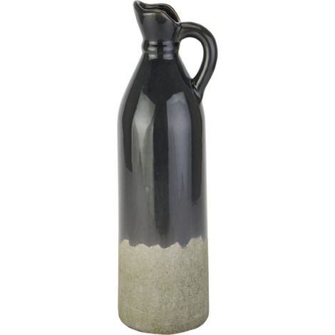 Decorative Tall Stoneware Jug - Ceramic - L13 x W15 x H46 cm - Navy