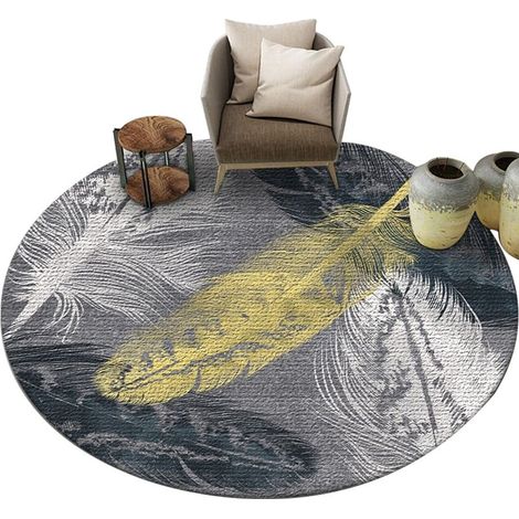 Runder Teppich – 60 x 60 cm – Integrierte rutschfeste Unterseite – Für Schlafzimmer, Wohnzimmer, Büro, Küche, Flur – 1 Stück (1/5)