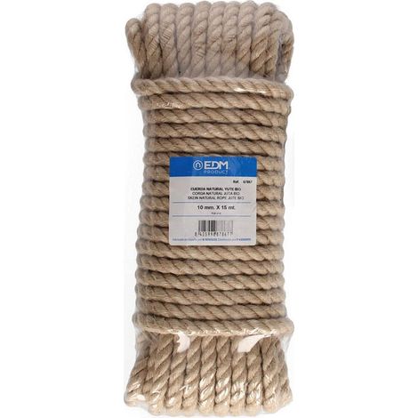 Madeja EDM 15m Cuerda Natural Yute Bio 3 Cabos Calibre 10mm